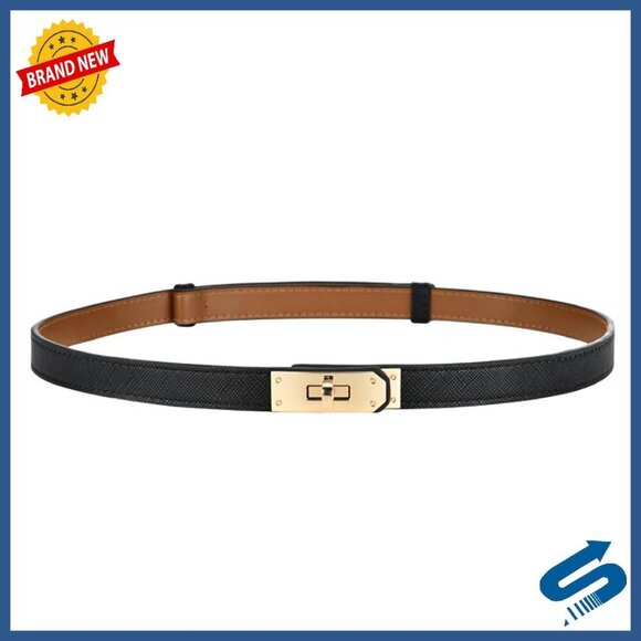 Adjustable Thin Belt with Alloy Turn Lock for Dresses and Jeans main image 8